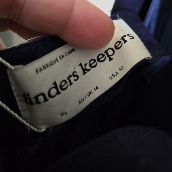 NWT Finders Keepers Limoncello Jumpsuit Navy Cropped Wide Leg Tie Back 10 Linen - Picture 12 of 13